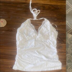 Target White Lace Halter Tank Top